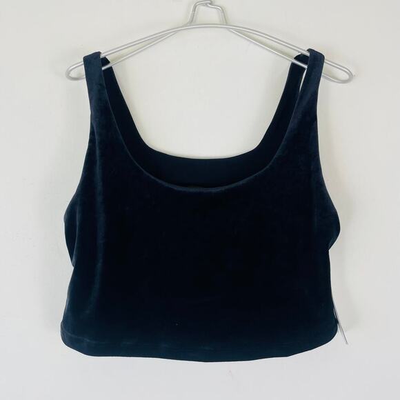 NWT Athleta Velvet Cut Out Crop in Black Size XL - Picture 2 of 8